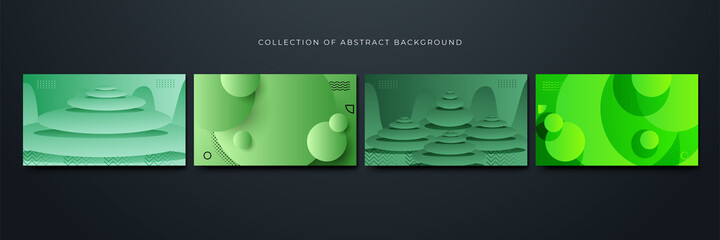 Gradient Circle green abstract design background