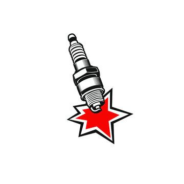 recommend clip art: Spark plug with spark for motor, motorcycle, car, scooter.
