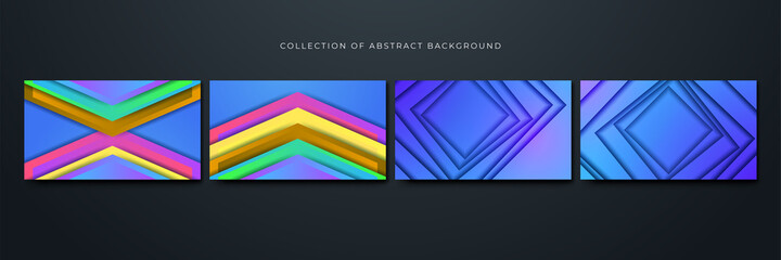 Naklejka premium Papercut style blue purple Colorful abstract design background