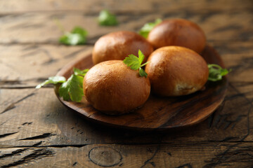 Traditional homemade savory Russian pies