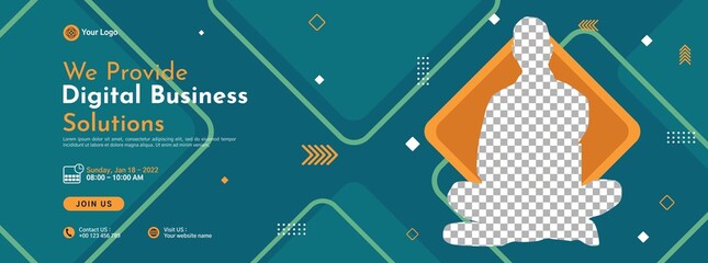 Business conference banner template design for webinar, marketing, online class program, etc