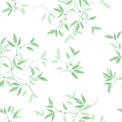 Naklejka na ściany i meble seamless pattern of branches and leaves