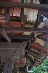 Fototapeta na wymiar weathered and old wooden roof