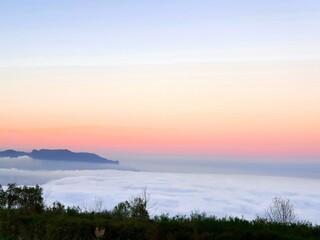 sunset over the lake