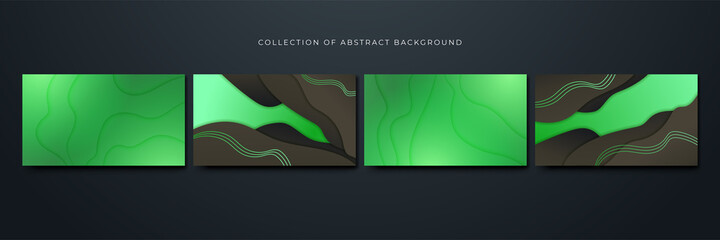 wave gradient black green Colorful abstract design background