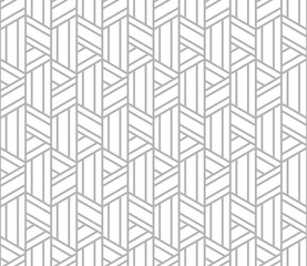 Abstract geometric pattern with stripes, lines. Seamless vector background. White and gray ornament. Simple lattice graphic design.