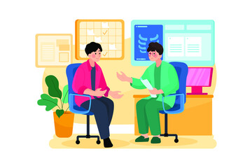 Doctors appointment Illustration concept. Flat illustration isolated on white background.