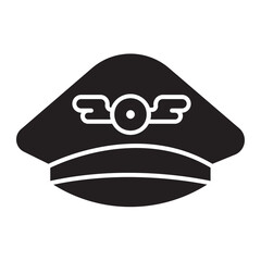 captain cap pilot glyph icon