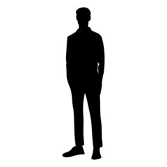 man, guy black silhouette, isolated, vector, icon