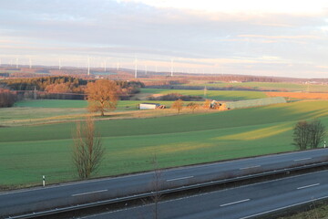 Abendstimmung im Hunsrück. Herbstlicht. Herbstlandschaft.