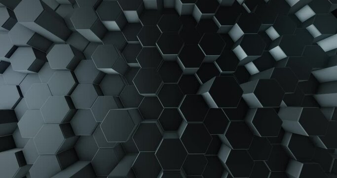 Hexagon Background Abstract Shapes. 4K