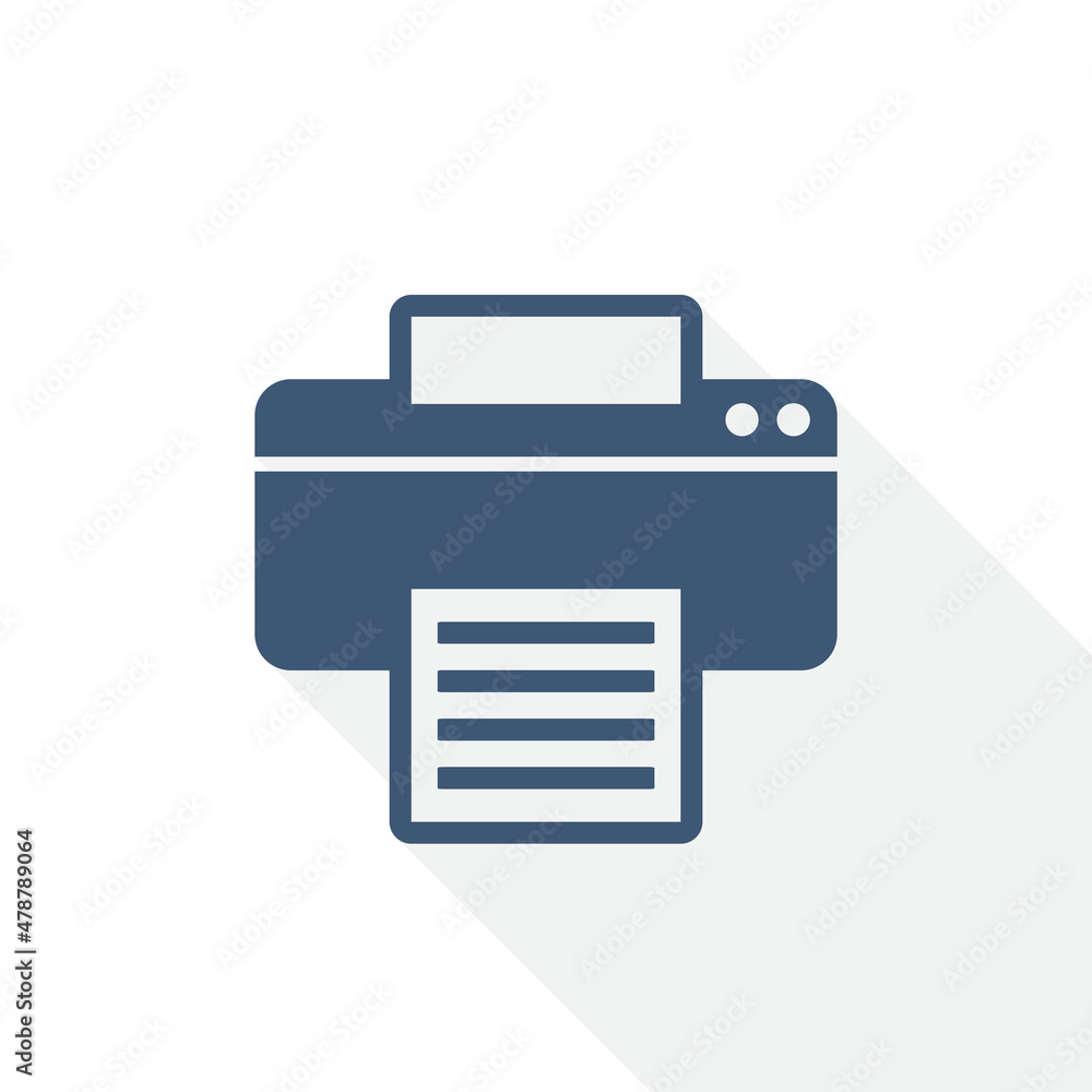 Poster Printer vector icon, office flat design illustration in eps 10 for webdesign and mobile applications
