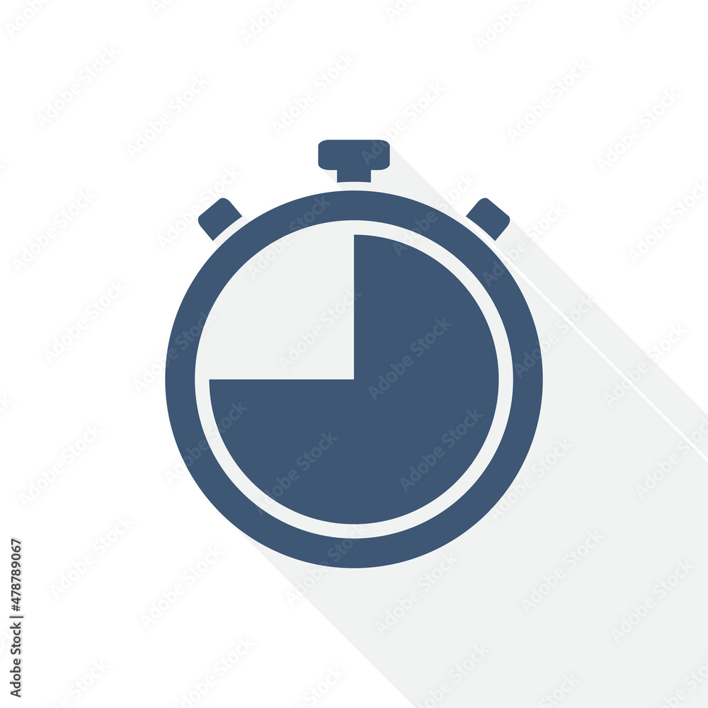 Fototapete Watch vector icon, clock, timer flat design illustration in eps 10 for webdesign and mobile applications