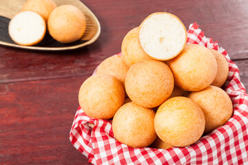 Buñuelo; Traditional Food Colombian - Deep Fried Cheese Bread, Photo On Wooden Background