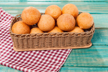 Buñuelo; Traditional Food Colombian - Deep Fried Cheese Bread, Photo On Wooden Background