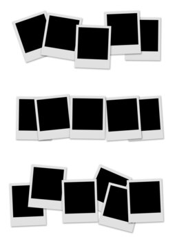 Polaroid photo series on white background. Vector illustration.