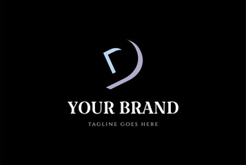 Simple Minimalist Initial Letter D with Negative Space Logo Design