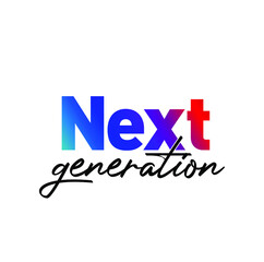Next Generation text logo. Next Generation typography logo.