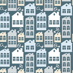 real estate (rent or sale) - houses and keys. Design element. architecture, minimalism