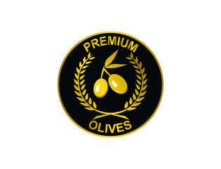 premium olives badge logo vector illustration