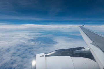 Fototapeta na wymiar A view from airplane's window. 