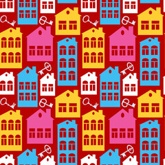 Fototapeta premium real estate (rent or sale) - houses and keys. Design element. architecture, minimalism
