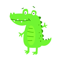 a crocodile illustration. the animal drawing collection in funny cartoon style. kids friendly illustration for educational or design element decoration.