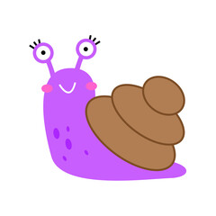 a snail illustration. the animal drawing collection in funny cartoon style. kids friendly illustration for educational or design element decoration.
