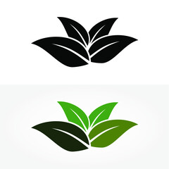 Abstract nature leaf logo concept related to organic or natural product