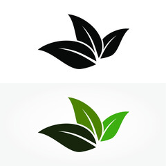 Abstract nature leaf logo concept related to organic or natural product