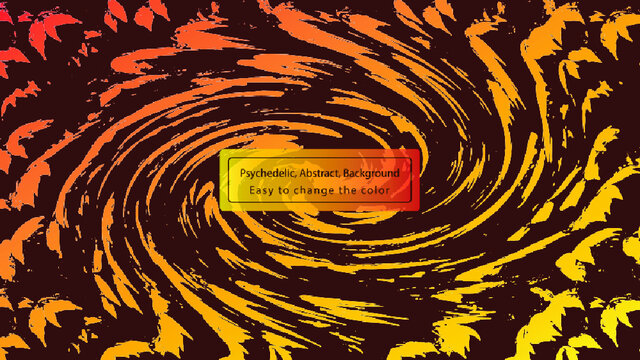 orange abstract background in psychedelic style