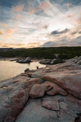 Licciola beach at sunset, Erica Valley, - Sardinia