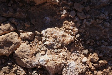 Vein of rocks crystals in nature reserve near Eilat in South Israel