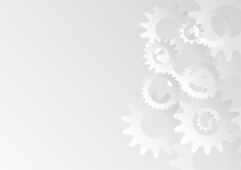 Black and white gear technology abstract background for engineering innovation concept vector