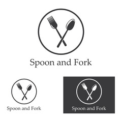 spoon,fork,and knife icon logo vector design template