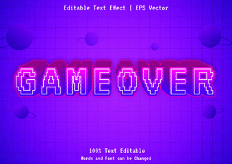 Obraz premium gameover text effect with pixel concept
