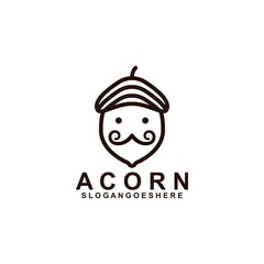 Acorn Logo Template Design Vector, Emblem, Design Concept, Creative Symbol, Icon