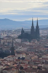 Deurstickers View from the hill to the city of Clermont-Ferrand, located in the center of France © Andrei Antipov