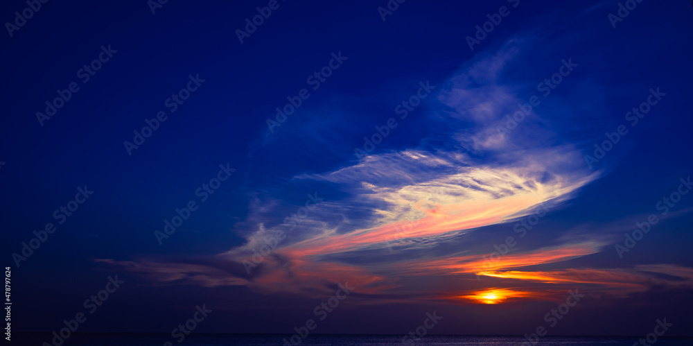 Wall mural beautiful sunset of the caribbean