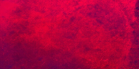 Red background Dark grunge textural concrete wall wallpaper banner design. Red black magenta stone concrete paper texture background panorama banner long, with space for text.