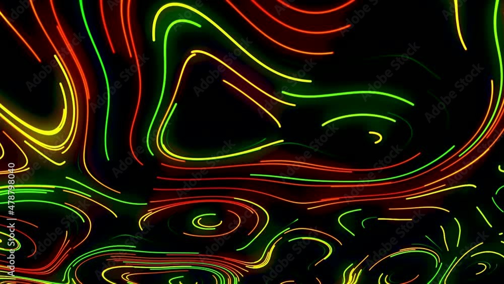 Aufkleber black background. motion. bright multicolored lines shine and stretch to create patterns.