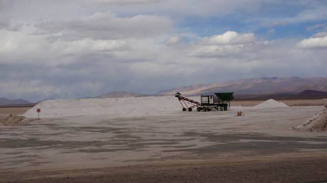 Salinas Grandes in argentina, salt mining