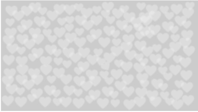 Grey and white background of transparent blurred hearts overlapping each other on darker grey background. Valentine's day, Mother's day, hearts background. Happy, copy space.