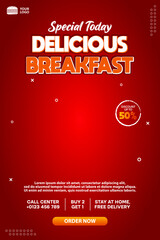 Delicious breakfast menu background post