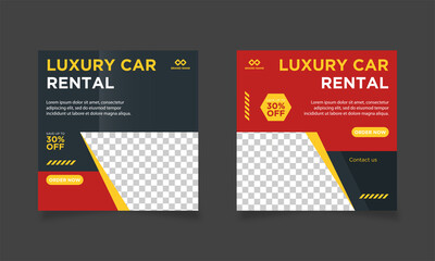 Rent car for social media banner template