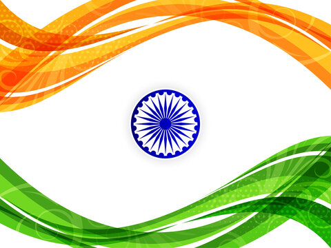 Indian flag theme Republic day wave style stylish background