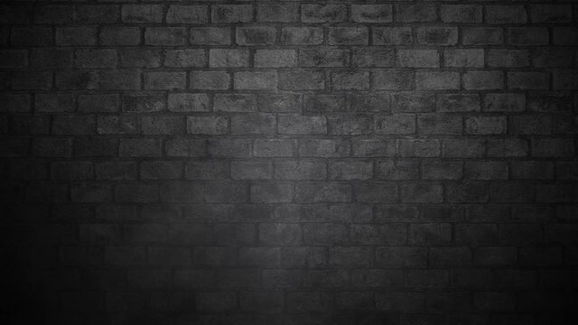 dark black brick wall with smoke and spotlight effect for presentation purposes background footage