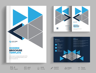 Modern bifold corporate company annual report or professional corporate business brochure design.