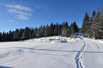 The recreation area in winter, Sainte-Apolline,Québec, Canada