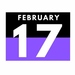 Obraz premium February 17 . Flat daily calendar icon .date ,day, month .calendar for the month of February